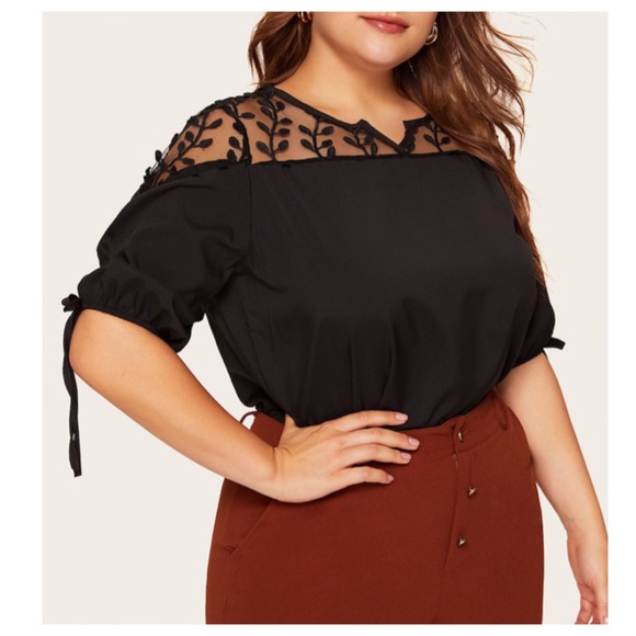 ➕Contrast mesh short sleeve top - Picture 5 of 7